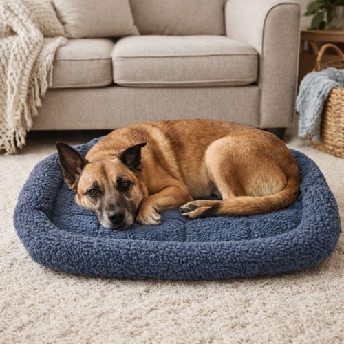 Faux sheepskin dog bed - faux,