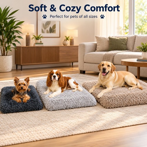 Fluffy dog bed soft plush - dog,