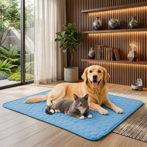Pet dog cat sleeping - cat, mat
